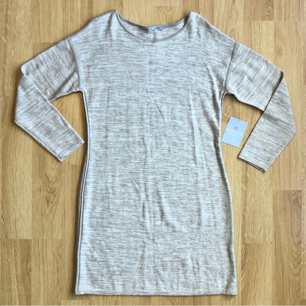 NWT Athleta Women’s Sweater Dress-Retreat Knit Dress in Oatmeal